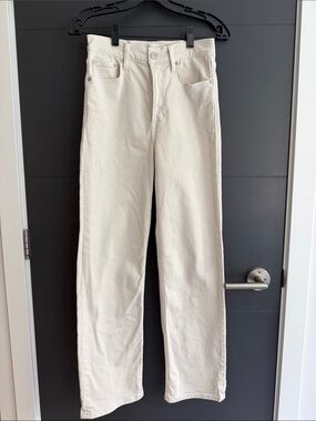 Denim Forum Arlo Straight Jeans in Cream White